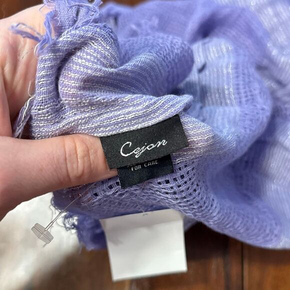 Cejon Light Purple Silver Infinity Scarf Rayon New With Tags - Picture 5 of 8